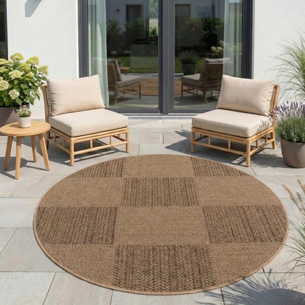 Tappeto da interno/esterno rotondo marrone ø 120 cm Timber 1405 – Ayyildiz Carpets