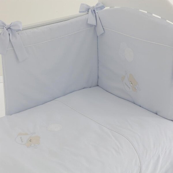 NANAN Set Piumone e Paracolpi per Lettino colore Azzurro - Palloncino