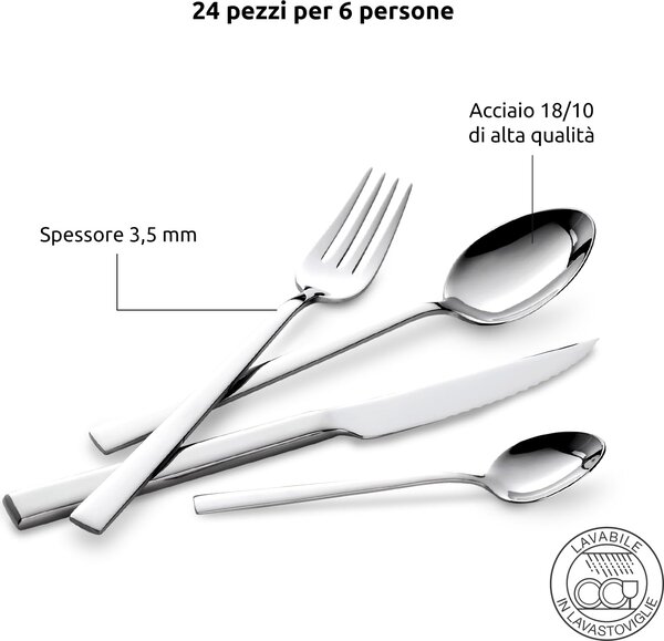 LAGOSTINA Set posate tavola 24 pezzi Giada - 14453652724
