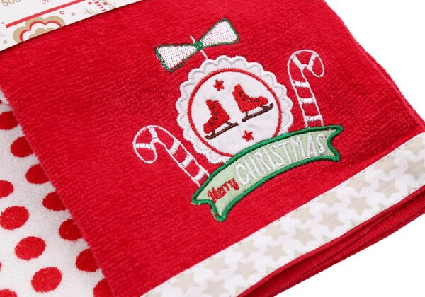Blanco Raya Set strofinacci da cucina natalizi in spugna di puro cotone - 50807-PATTINI