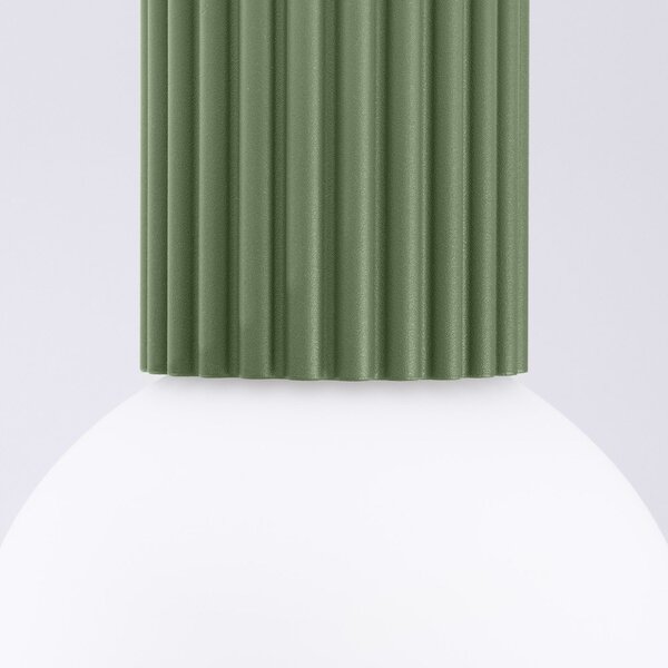 Plafoniera verde con paralume in vetro ø 12 cm Orbital – Sollux