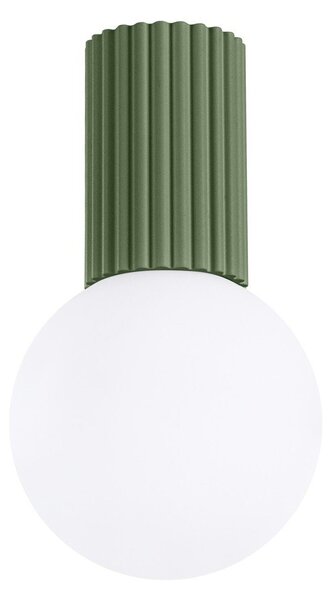 Plafoniera verde con paralume in vetro ø 12 cm Orbital – Sollux