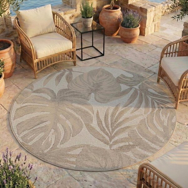Tappeto da interno/esterno rotondo beige ø 120 cm Desert 1302 – Ayyildiz Carpets