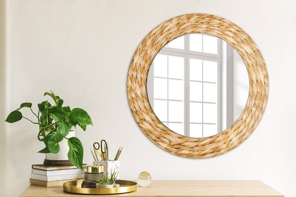 Specchio rotondo stampato Texture reed fi 50 cm