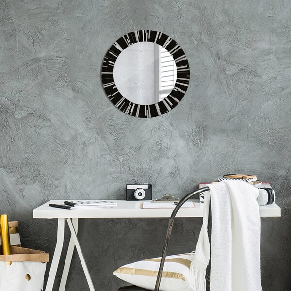 Specchio rotondo cornice con stampa Composizione radiale fi 50 cm