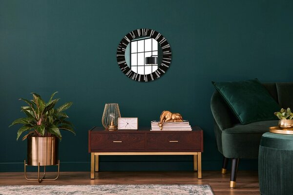 Specchio rotondo cornice con stampa Composizione radiale fi 50 cm