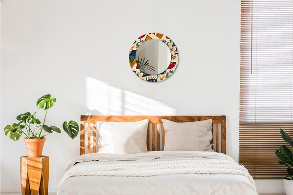 Specchio rotondo cornice con stampa Stile pop art fi 50 cm