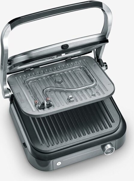 Severin SEVINI PRO Bistecchiera elettrica Potenza 1800 Watt con temperatura regolabile fino a 230 e display digitale, piastre lavabili in lavastov