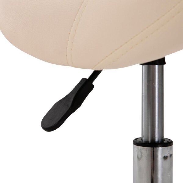 DecHome Sgabello con Ruote in Ecopelle colore Beige