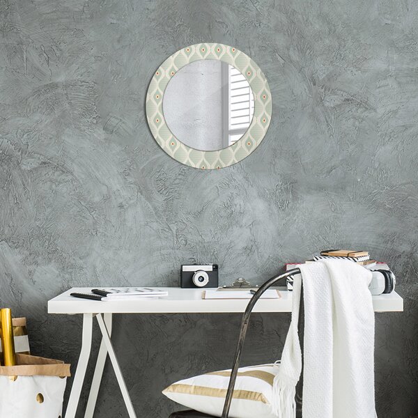 Specchio tondo con decoro Modello vintage leggero fi 50 cm