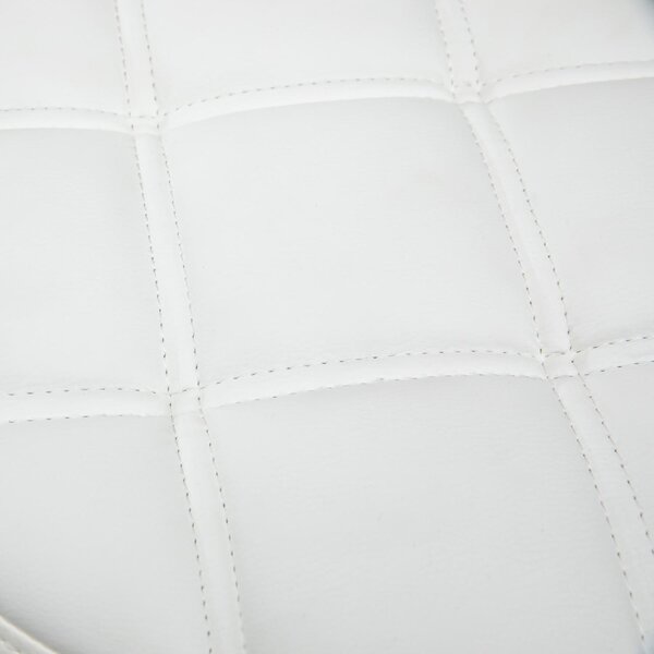 DecHome Sgabello con Ruote in Ecopelle colore Bianco