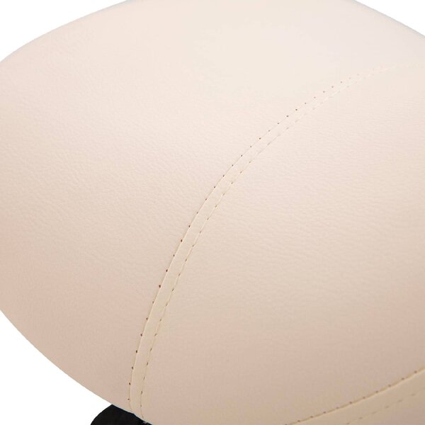 DecHome Sgabello con Ruote in Ecopelle colore Beige