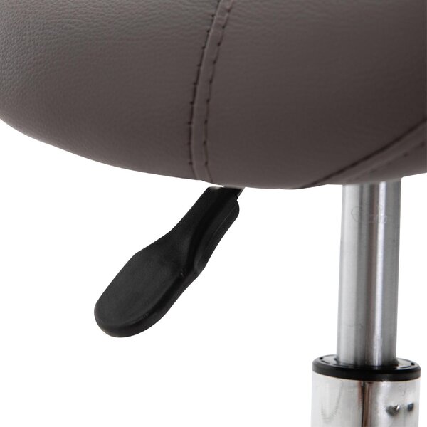 DecHome Sgabello con Ruote in Ecopelle colore Grigio