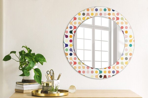 Specchio rotondo stampato Multi -colorato senza saluti fi 50 cm