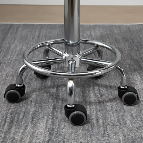 DecHome Sgabello con Ruote in Ecopelle colore Nero