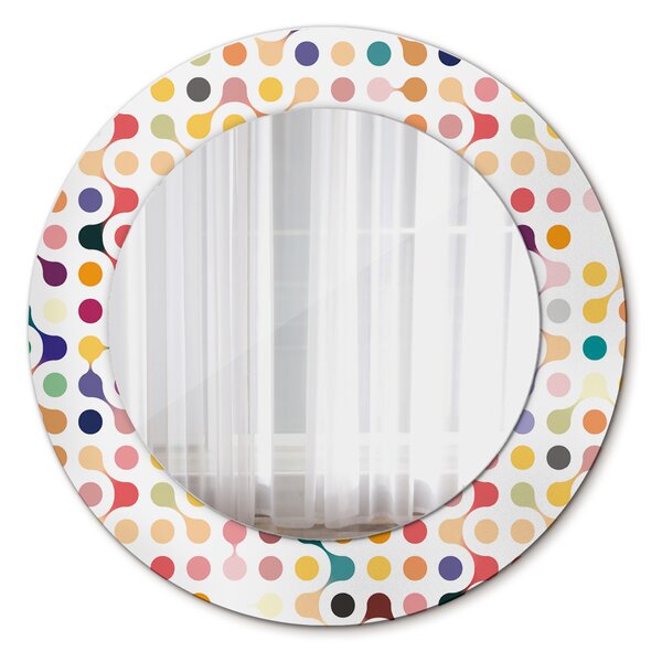 Specchio rotondo stampato Multi -colorato senza saluti fi 50 cm