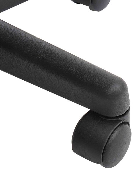 DecHome Sgabello con Ruote in Ecopelle colore Nero