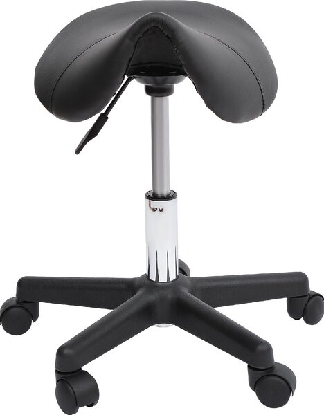 DecHome Sgabello con Ruote in Ecopelle colore Nero