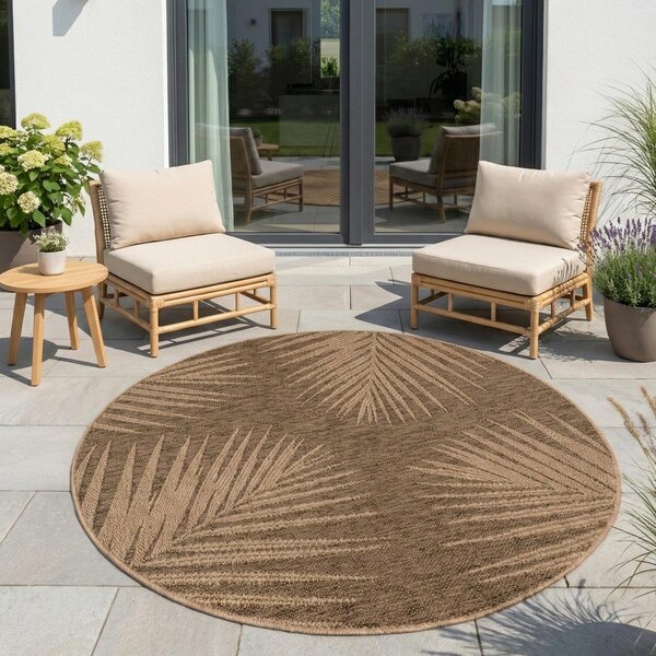 Tappeto da interno/esterno rotondo marrone ø 160 cm Timber 1403 – Ayyildiz Carpets