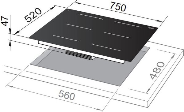 De Longhi SLI 754 Piano Cottura a Induzione 4 Fuochi Larghezza 75 cm Piano in Vetroceramica colore Nero