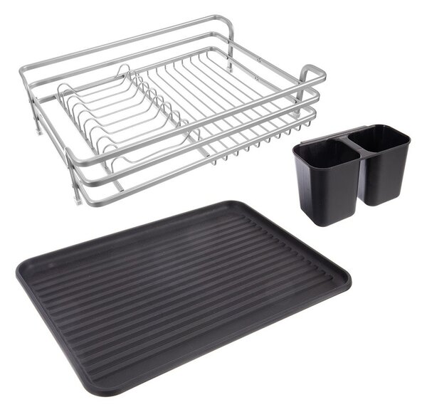 Scolapiatti bianco e nero in metallo 43x32 cm Deluxe – Orion