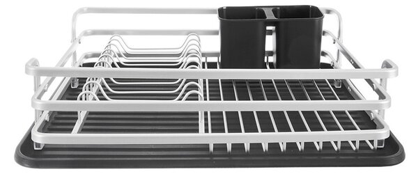 Scolapiatti bianco e nero in metallo 43x32 cm Deluxe – Orion