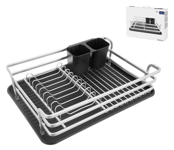 Scolapiatti bianco e nero in metallo 43x32 cm Deluxe – Orion