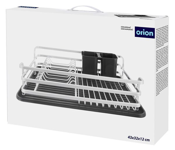 Scolapiatti bianco e nero in metallo 43x32 cm Deluxe – Orion