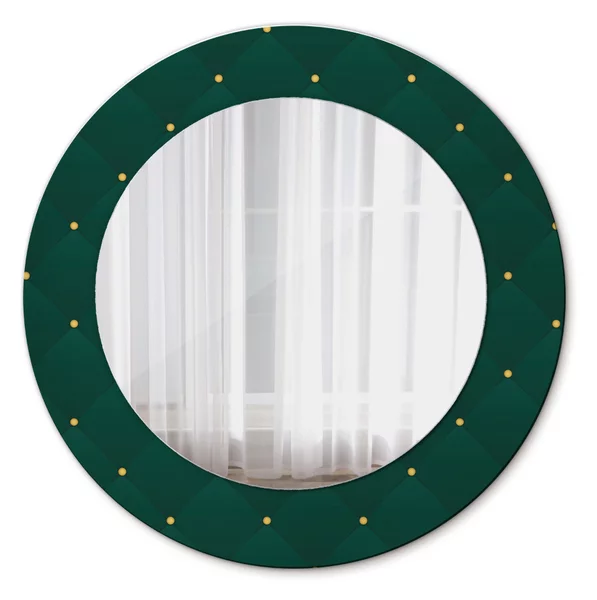 Specchio rotondo stampato Modello di lusso verde fi 50 cm
