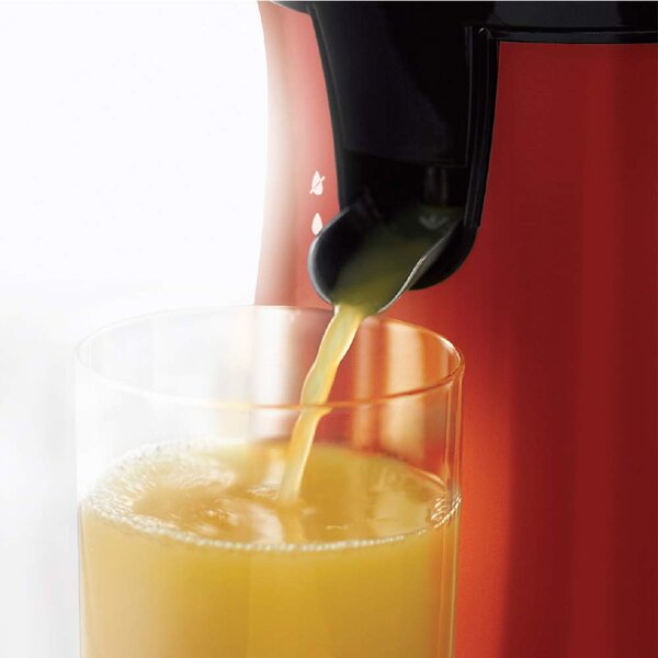 Russell Hobbs Spremiagrumi con Rotazione a Pressione bi-direzionale 60 W in Acciaio Inox colore Rosso - 26010-56