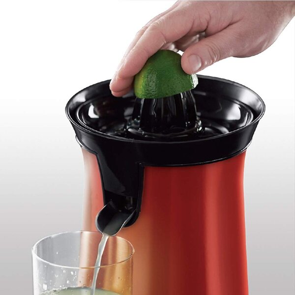 Russell Hobbs Spremiagrumi con Rotazione a Pressione bi-direzionale 60 W in Acciaio Inox colore Rosso - 26010-56
