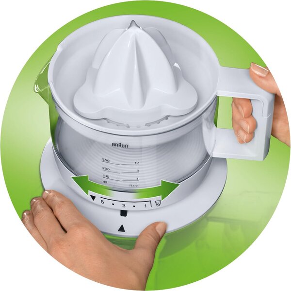 Braun Spremiagrumi Elettrico Capacit 0.35 Litri Potenza 20 Watt Colore Bianco - TributeCollection - CJ3000