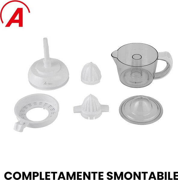 Ardes Spremiagrumi Elettrico Capacit 0.75 Litri Potenza 25 Watt con Coperchio colore Bianco - ARSPRE02