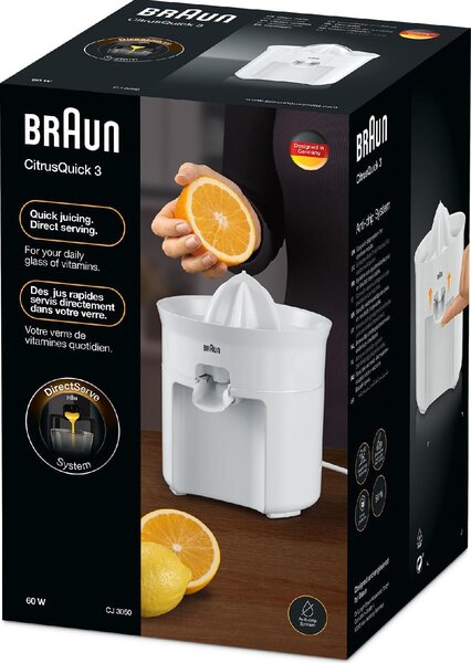 Braun Spremiagrumi Elettrico Capacit 0.35 Litri Potenza 60 Watt Colore Bianco - TributeCollection - CJ3050