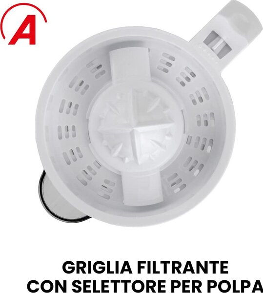 Ardes Spremiagrumi Elettrico Capacit 0.75 Litri Potenza 25 Watt con Coperchio colore Bianco - ARSPRE02
