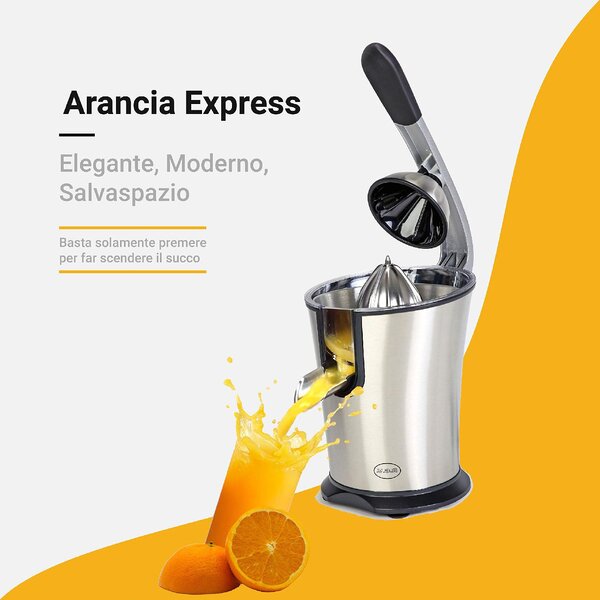 R.G.V. Spremiagrumi elettrico Potenza 120 Watt colore Acciaio inossidabile - Arancia Express
