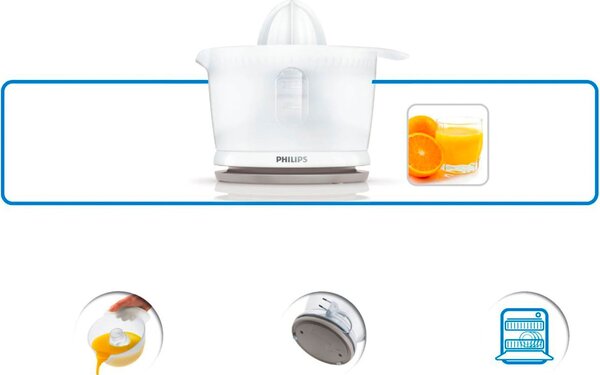 Philips Spremiagrumi elettrico potenza 25 Watt 0,5 Lt colore Bianco - HR2738/00