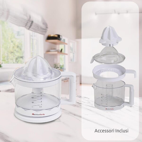 Melchioni Spremiagrumi Elettrico Potenza 30 W Capienza 0.6 Litri colore Bianco - 118430020