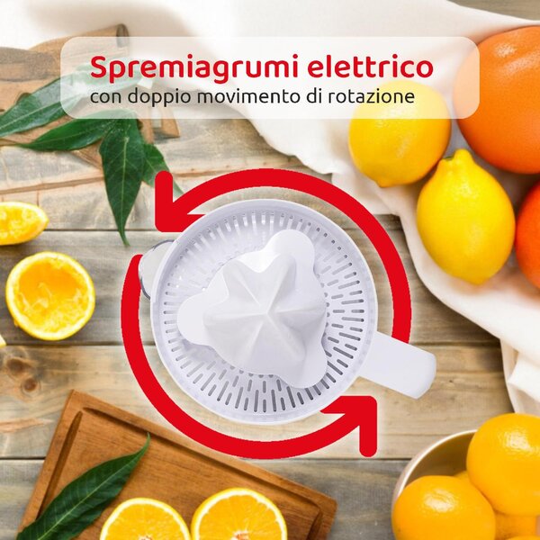 Melchioni Spremiagrumi Elettrico Potenza 30 W Capienza 0.6 Litri colore Bianco - 118430020