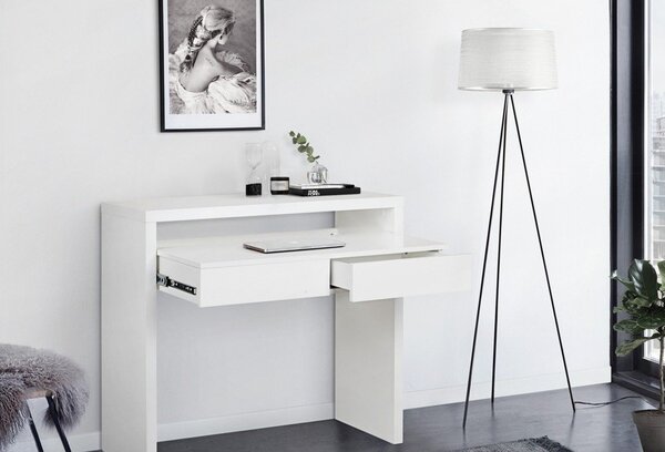 Scrivania con piano estraibile Console Mel - Woodman
