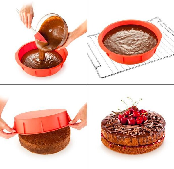 Tescoma Stampo in Silicone per Dolci Torta Tondo 26 cm colore Rosso - Delicia