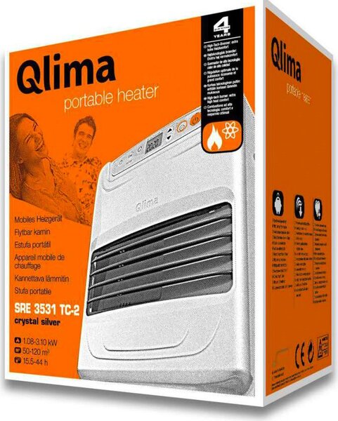 QLIMA Stufa a Combustibile liquido portatile Capacit serbatoio 5 Litri Potenza termica 3.1 Kw Accensione Programmabile Sensore antiribaltamento - 