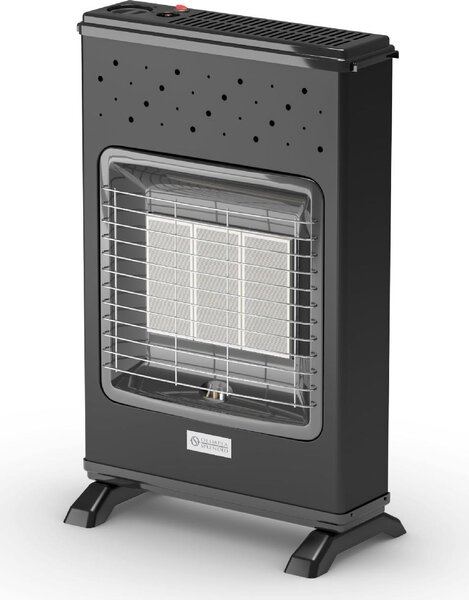 OLIMPIA SPLENDID Stufa a Gas Metano Infrarossi da Parete / Pavimento Ventilata Potenza 4.2 kW colore Nero - 99232 TURBO S1
