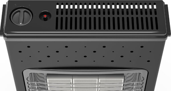OLIMPIA SPLENDID Stufa a Gas Metano Infrarossi da Parete / Pavimento Ventilata Potenza 4.2 kW colore Nero - 99232 TURBO S1