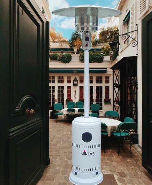 Niklas Stufa a Gas per Bombola GPL da Esterno Infrarossi Fungo Riscaldante 210 cm Potenza 13 kW colore Bianco - AA034