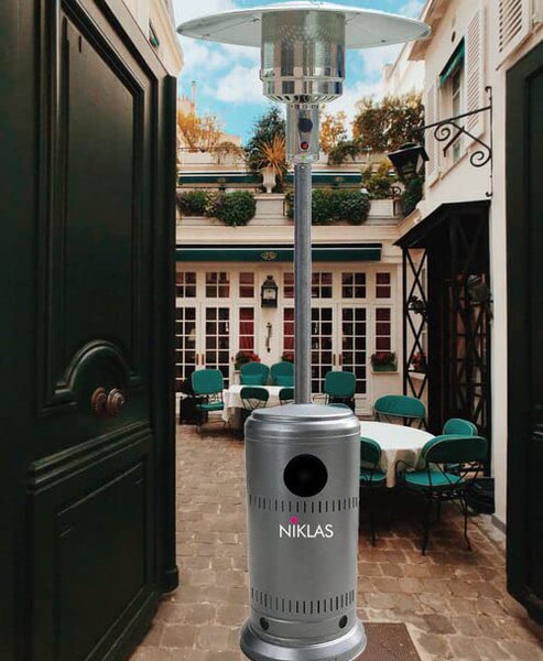 Niklas Stufa a Gas per Bombola GPL da Esterno Infrarossi Fungo Riscaldante 210 cm Potenza 13 kW colore Grigio - AA037