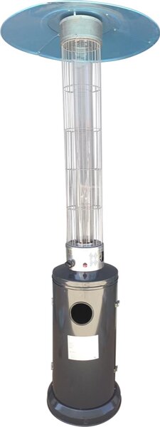 Kasart Stufa a Gas per Bombola GPL da Esterno Infrarossi Fungo Riscaldante Potenza 12,5 kW colore Grigio - EBL-GREY