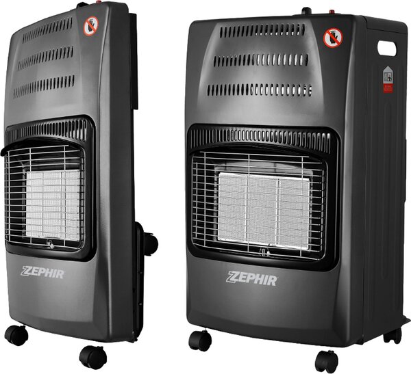 Zephir Stufa a Gas per Bombola GPL Infrarossi 4,2 kW da Interno colore Nero - ZGS41200