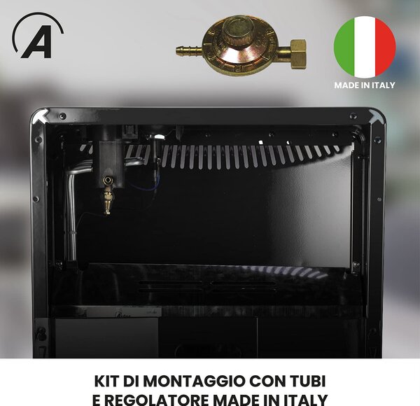 Ardes Stufa a Gas per Bombola GPL Infrarossi Portatile Potenza 4.2 kW colore Nero - AR382 Chalor Plus