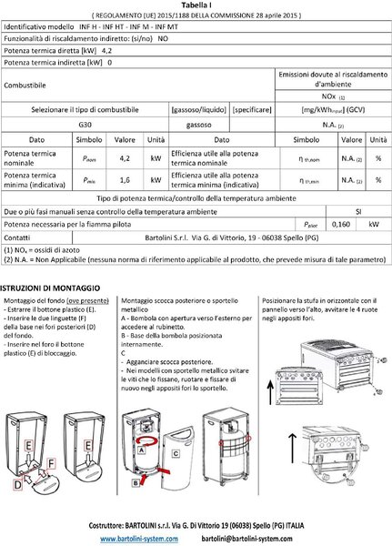 Bartolini Stufa a Gas per Bombola GPL Infrarossi Portatile Potenza 4.2 kW colore Grigio - Bella I Color 213